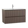 Тумба с раковиной BelBagno UNO-MINI 100 подвесная, Бежевый матовый фото 2