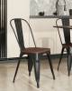 Набор из 6 стульев Stool Group Tolix YD-H440B-W LG-01 X6 черный глянцевый, темное дерево фото 3