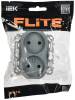 Розетка 2-местная с защитными шторками IEK Flite FI-R23-10-1-K03 серый фото 2