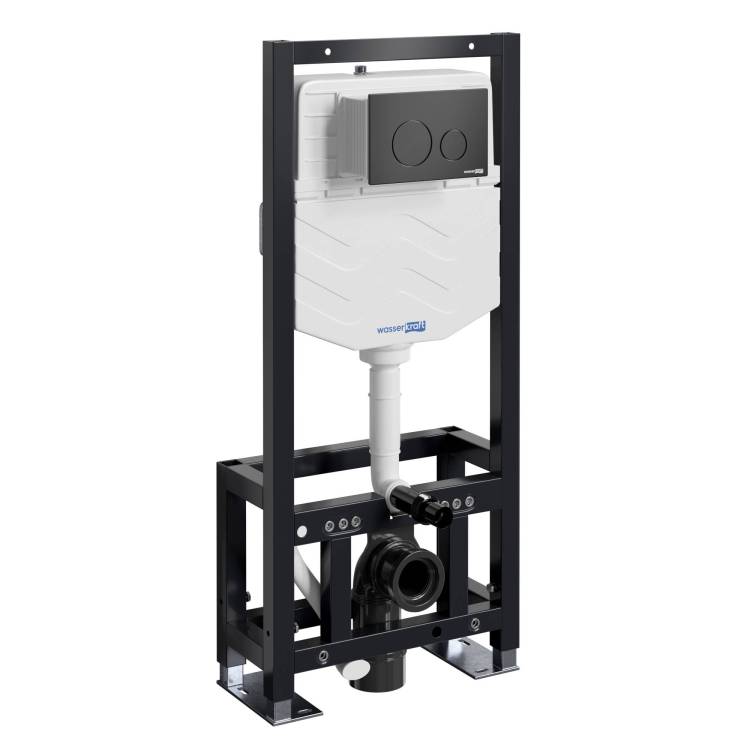 Система инсталляции для унитазов Wasserkraft Dill 61TLT.010.ME.MB02 клавиша черный матовый