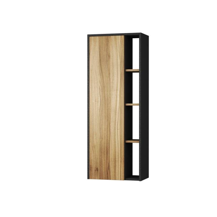 Шкаф-пенал Uncoria Тронто 50 75002 черный матовый, орех лион