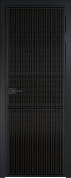 Межкомнатная дверь Profil Doors 2 AX цвет профиля Черный, стекло безопасное 6 мм мору черный 700x2000
