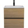 Тумба с раковиной Uperwood Barsa 29830205647 подвесная, черная, дуб сонома, 50 см