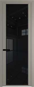 Межкомнатная дверь Profil Doors 2 AGP цвет профиля Никель матовый, стекло безопасное 6 мм черный триплекс 600x2000