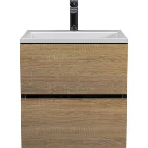 Тумба с раковиной Uperwood Barsa 29830205647 подвесная, черная, дуб сонома, 50 см