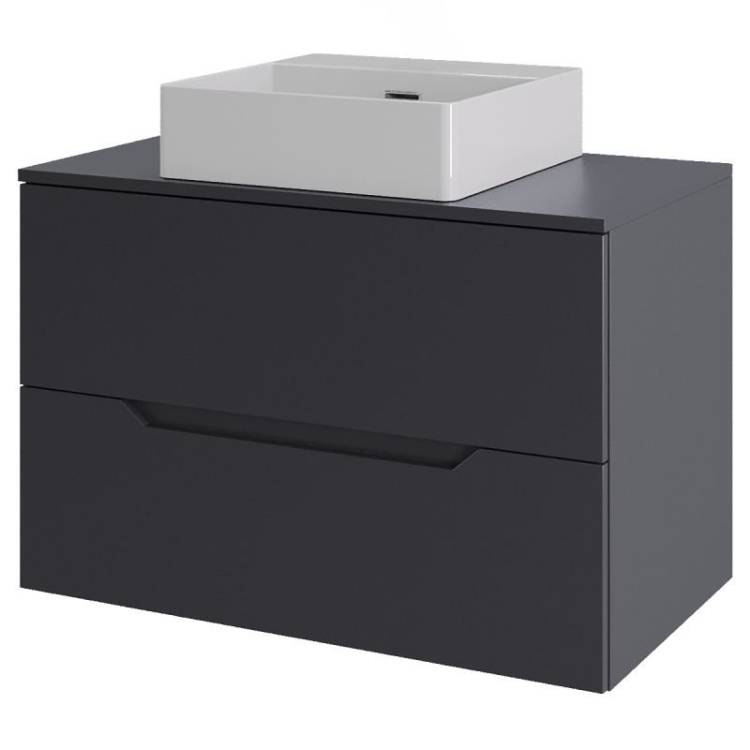Тумба с раковиной Orange Line Li-70TugMDF+B04-405W графит матовый, 70 см