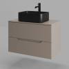 Тумба с раковиной Orange Line Li-80TuLMDF+B02-460MB латте матовый, 80.5 см фото 3