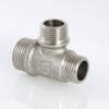 Тройник VALTEC переходной 3/4х1/2х1/2 дюйма наружная резьба, никелированная латунь фото 2