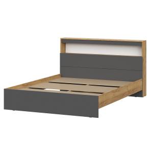 Кровать Арника Вена 00-00164540 дуб золотой, графит серый, с проложками 160x200