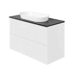 Тумба с раковиной La Fenice Terra Twin Bianco NFNC-01-TER-B-100-2-3-M-GB белая матовая, 100 см