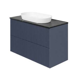 Тумба с раковиной La Fenice Terra Twin Blu Grigio NFNC-01-TER-BG-100-2-3-M-GB синяя матовая, 100 см