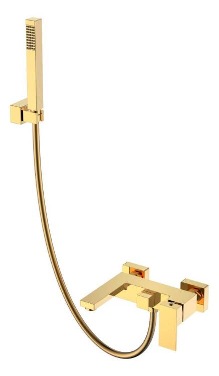 Смеситель для ванны Boheme Qubic 473-G Gold