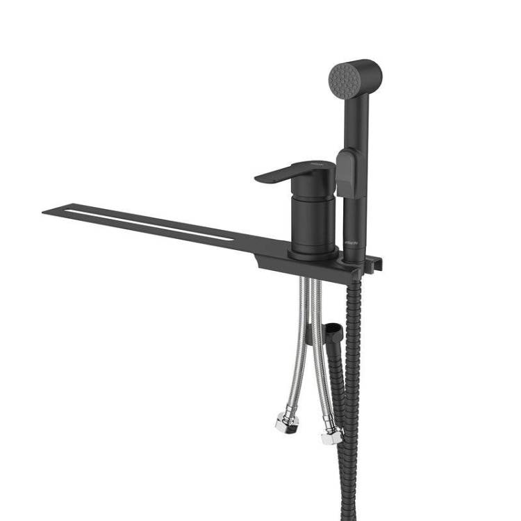 Гигиенический душ Milardo Tidy 001BL00M08 с установкой на унитаз, черный матовый