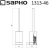Ершик SAPHO EVEREST для унитаза, настенный, со стеклянной матовой чашей, 90x90x400 мм, хром фото 5