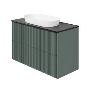 Тумба с раковиной La Fenice Terra Twin Grigio NFNC-01-TER-G-100-2-3-M-GB серо-зеленая матовая, 100 см