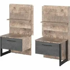 Тумба прикроватная (комплект пр. лев.) НК-Мебель Hugo Дуб Гранж/Железный камень 72504915