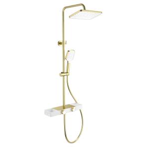 Душевая стойка Wonzon & Woghand WW-B3552-BG золотая, с термостатом