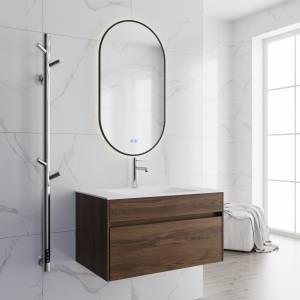 Тумба с раковиной Vincea Chiara 800 1 выкатной ящик, C.Oak, раковина белая