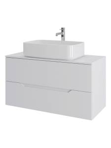 Тумба с раковиной Orange Line Li-100TuwMDF+B07-600W белая матовая, 100 см