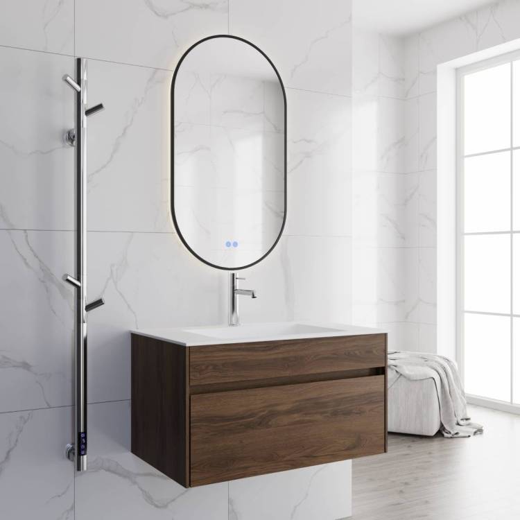 Тумба с раковиной Vincea Chiara 800 1 выкатной ящик, C.Oak, раковина белая