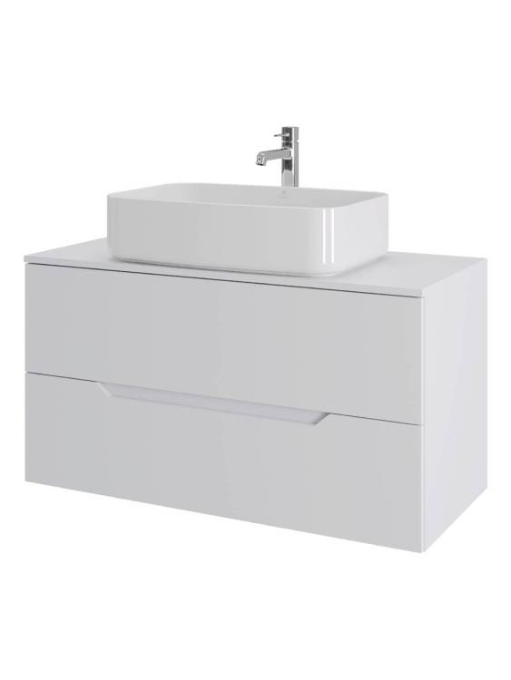 Тумба с раковиной Orange Line Li-100TuwMDF+B07-600W белая матовая, 100 см