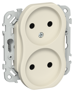 Розетка 2-местная IEK Flite FI-R20-10-K86 сливочный