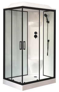 Душевая кабина Royal Bath НР RB8120HP6-WT-BL-R профиль черный, стекло прозрачное, 120x80x217