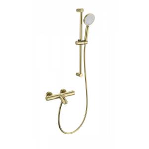 Смеситель для ванны Wonzon & Woghand WW-C2002-A-BG термостатический, с душевым гарнитуром, брашированное золото
