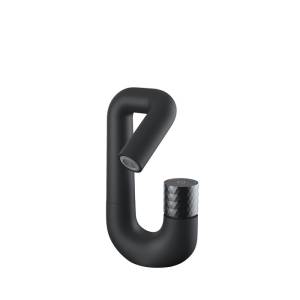Смеситель для раковины Iddis TWIST TWIBLBTi01 с подвижным изливом, черный матовый