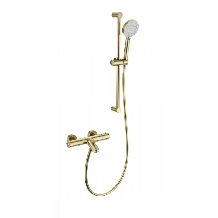 Смеситель для ванны Wonzon & Woghand WW-C2002-A-BG термостатический, с душевым гарнитуром, брашированное золото