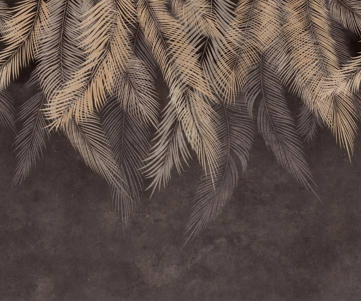 3D Фотообои Artegrafico «Коричневые тропические листья» FLV-009 канвас