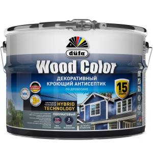 Кроющий антисептик Dufa Wood Color серый шелк 9 л