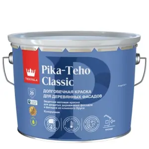 Краска для деревянных фасадов Tikkivala Pika-Teho Classic матовая база С 9 л