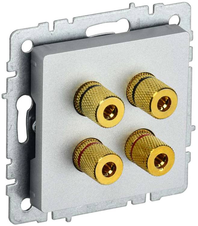 Акустическая розетка IEK Brite BR-S40-K47 алюминий