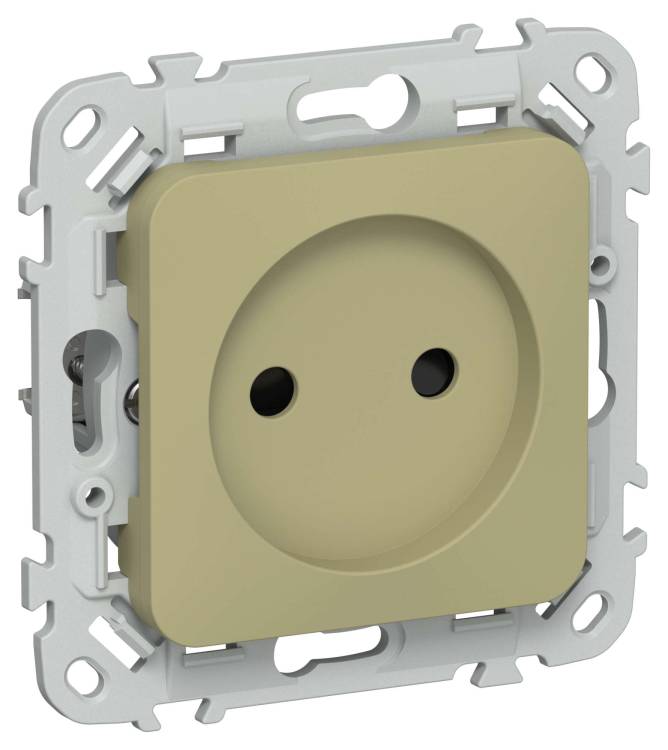 Розетка 1-местная с защитными шторками IEK Flite FI-R13-10-1-K26 оливковый