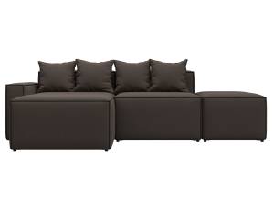 Диван угловой Лига Диванов Лига-063 129784L амур 05 коричневый, модульный, угол левый