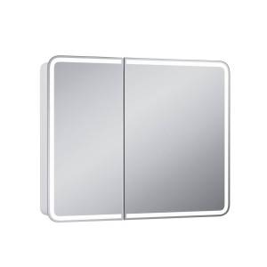 Зеркало-шкаф Art&Max Platino AM-Pla-1000-800-2D-F с подсветкой, Белое, 80x100