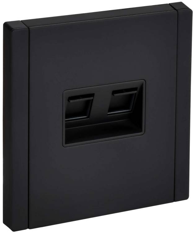 Розетка телефонная RJ11+Ethernet RJ45 IEK Forte&Piano FP-KT20-O-1-M-K02 черный