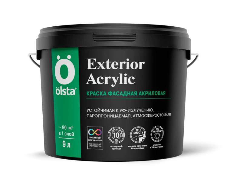 Краска фасадная акриловая Olsta Exterior Acrilic база C 89C Jasper 9л