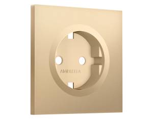 Лицевая панель для электрической розетки с заземлением Ambrella Volt Sigma SP8860 золото мягкое касание