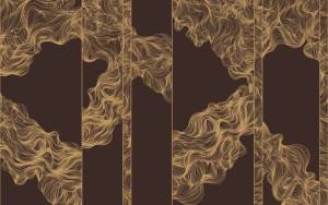 3D Фотообои Artegrafico «Линии золотой геометрии в бордовых тонах» LST-013 канвас