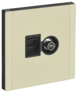 ТВ-розетка+Ethernet RJ45 IEK Forte&Piano FP-AK20-2-M-K41 серый сланец