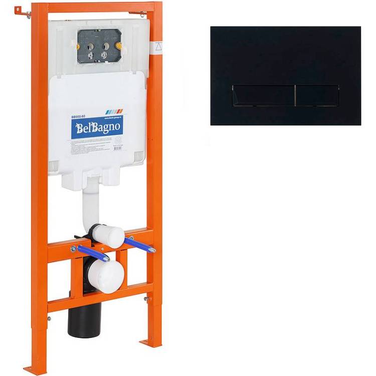 Система инсталляции для унитазов BelBagno BB002-80/BB012-MR-NERO.M кнопка черная