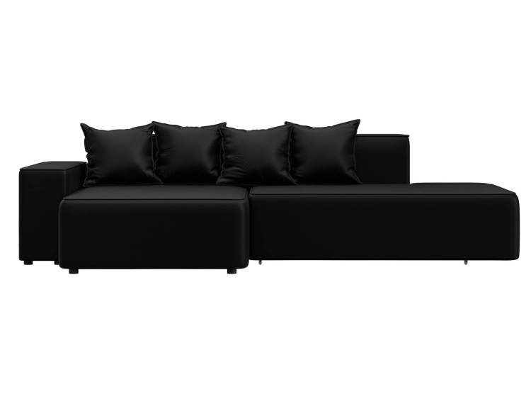 Диван угловой Лига Диванов Лига-079 129818L GRIFON 18 черный, угол левый