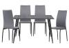 Обеденная группа Woodville Аелина 599452 gray, black, стулья вельвет