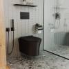 Унитаз подвесной Point Вега PN41711BM безободковый, сиденье микролифт, черный матовый фото 5