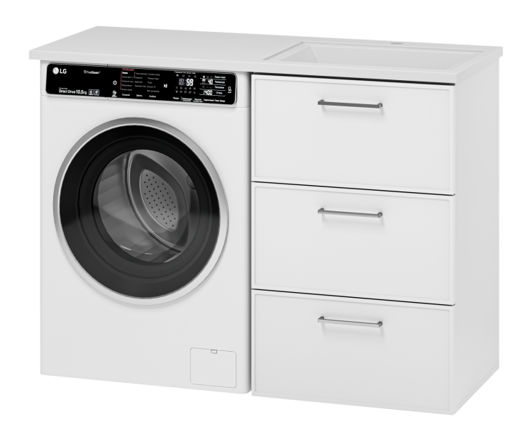 Тумба с раковиной Brevita Фрэйм УТ000026847 правая, белая, 55 см