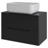 Тумба с раковиной Orange Line Li-70TubMDF+B03-600W черный матовый, 70 см