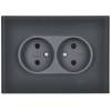 Розетка 2-местная IEK Skandy SK-R20-10-K53 графит фото 3