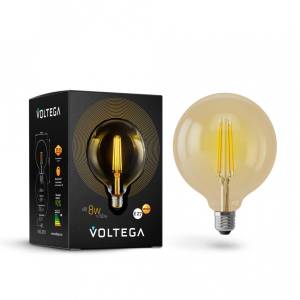 Лампа светодиодная филаментная диммируемая Voltega Loft Led E27 8W 2800K золотая VG10-G125Gwarm8W 6838